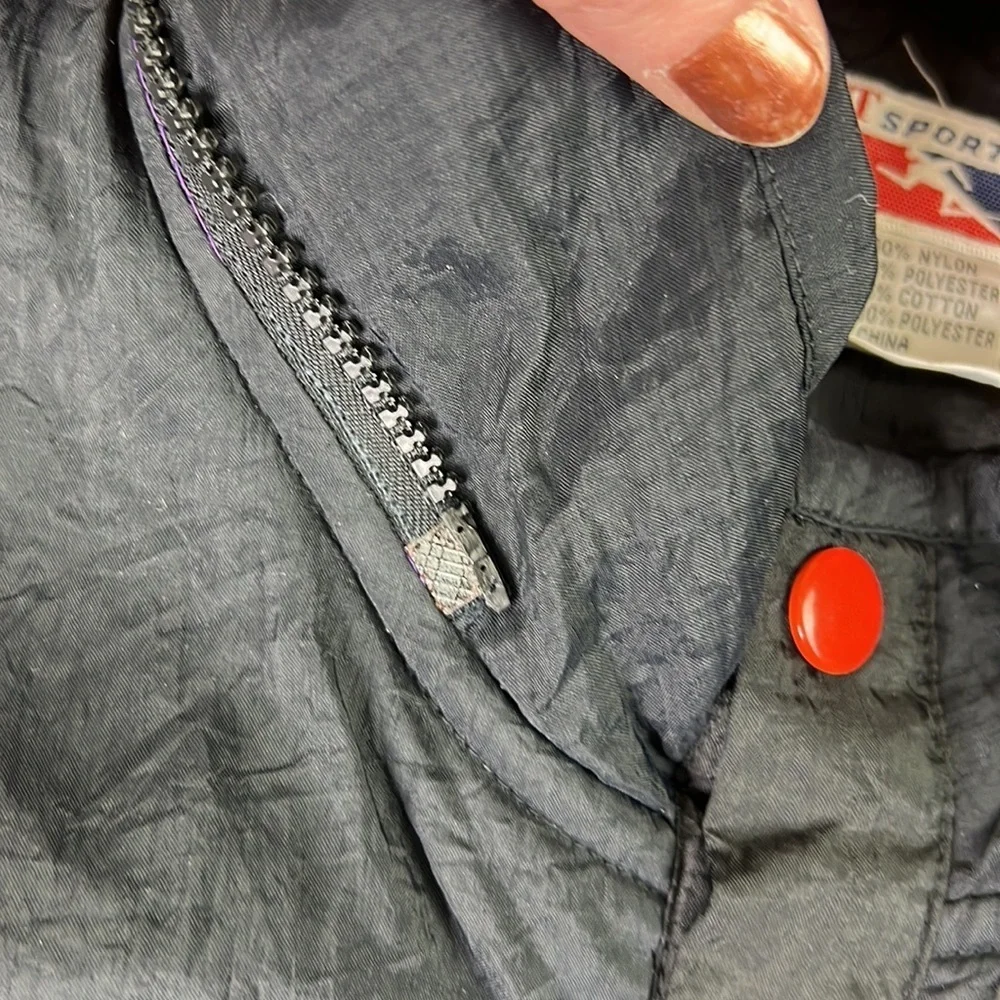 VINTAGE  Black AST Sportswear Puffy Windbreaker Coat - Picture 4 of 8